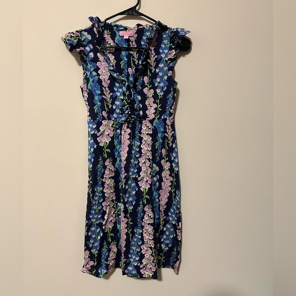 Lilly Pulitzer Dress Silk Blend Clare Floral Foxy Print style 20525 size XS - Picture 7 of 8